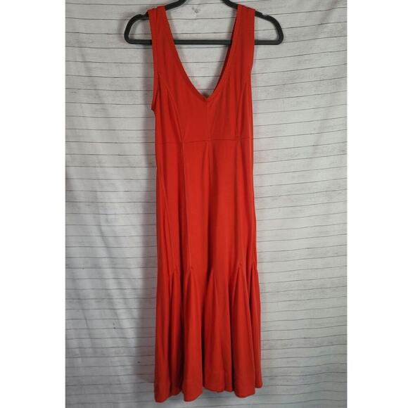 Maeve Anthropologie Abroad Sleeveless Trumpet Midi Dress in Red Orange, sz Med - Picture 1 of 13